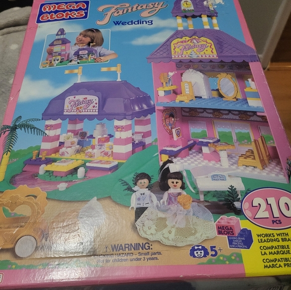 Vintage 1996 Mega Bloks Fantasy Wedding Original W/ Box Manual Bride Groom - Picture 10 of 10